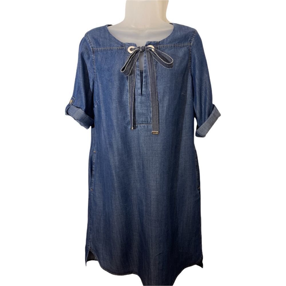 Tommy Hilfiger Dress, with Lace, Size 8 - we Blue Denim